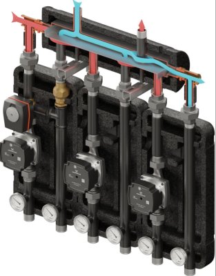 Brygada 3d+ 9034 (kre, uni, vta322, vrg432, pompy dn25 grundfos, siłownik ara) Elterm 849034